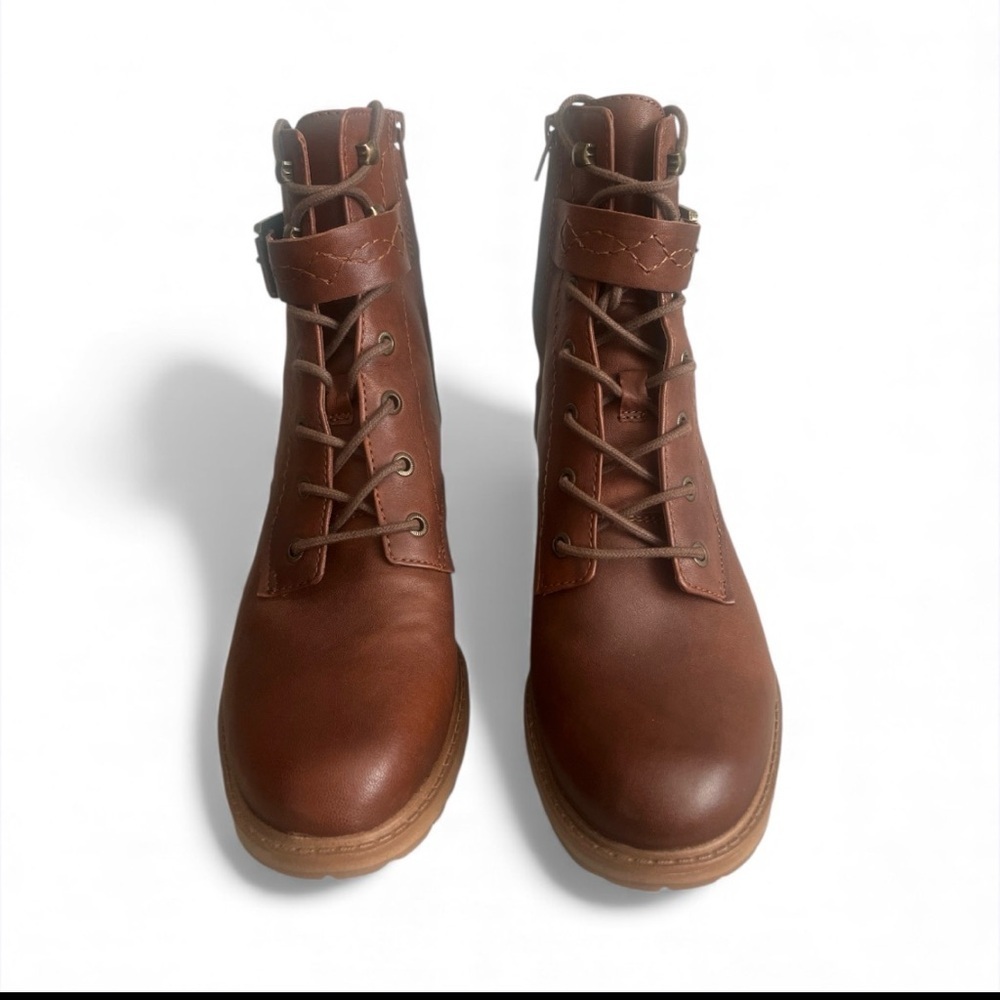 Zodiac Brown Leather Ankle Boots Size 10 - Picture 6 of 12